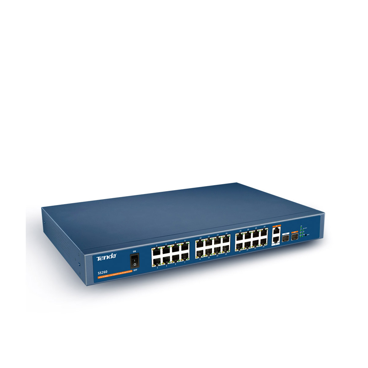 سوئیچ شبکه مدیریتی 26 پورت + 2 پورت SFP با 24 پورت PoE تندا مدل SS260-2